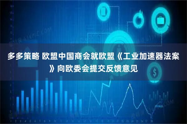 多多策略 欧盟中国商会就欧盟《工业加速器法案》向欧委会提交反馈意见